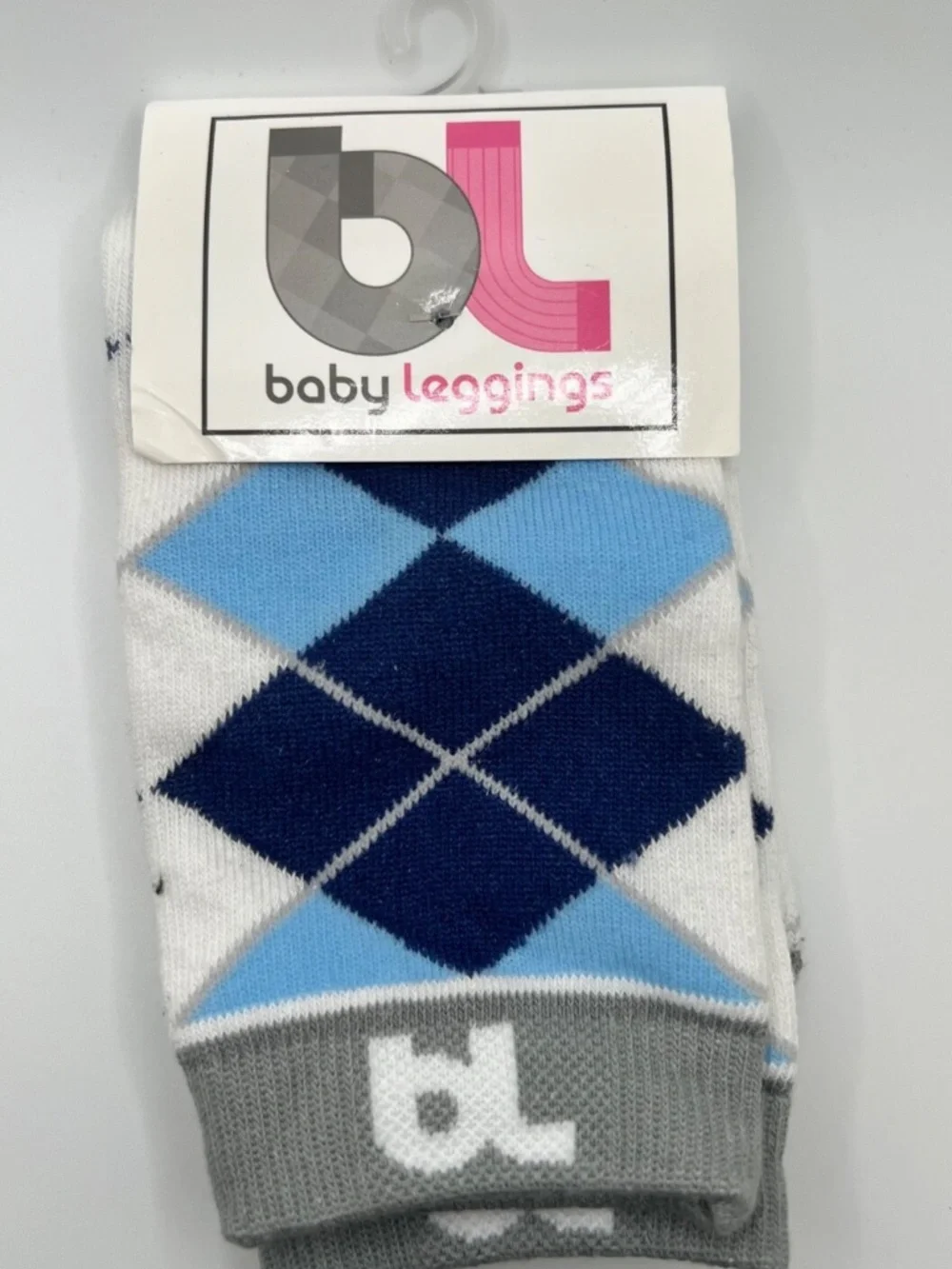 Baby Leggings -Leg Warmers boys Checkered patterns Blue